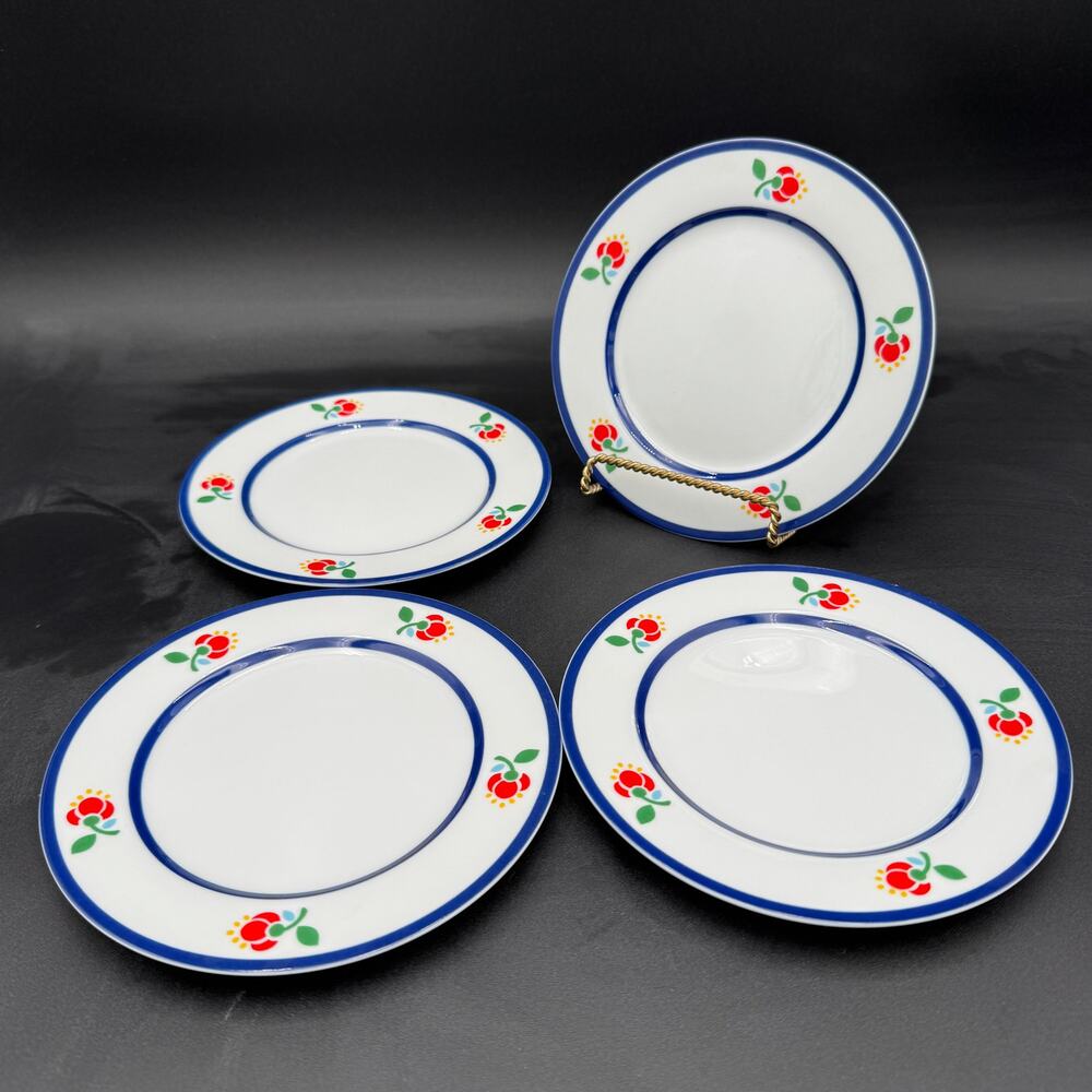 Fitz and Floyd "Fleuri" Bread and Butter Dessert Plates Set of 4 Vintage 6 5/8"